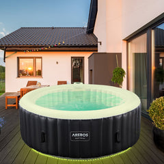AREBOS Bubbelbad Voor 6 personen - Hottub Ø 208 cm - met Accessoires - met LED