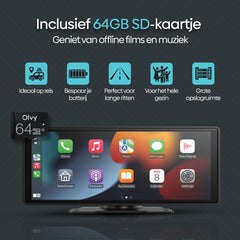 Carplay Scherm - Android & Apple - Achteruitrijcamera - Navigatiesysteem - Olvy