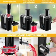 KESSER® Sapcentrifuge - Juicer voor Groenten & Frui - 1100W - Zwart