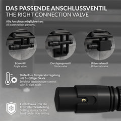 Hoekstopkraan - Inc. thermostaatknop - Zwart - LuxeBath