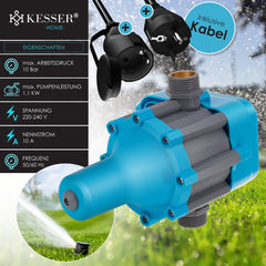 KESSER® Elektronische Drukschakelaar - Waterpomp Dompelpomp - Blauw •
