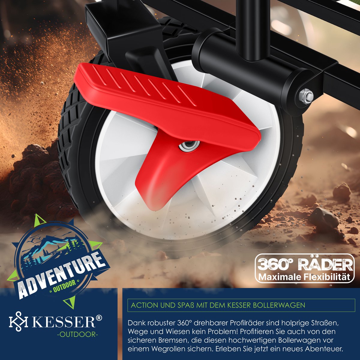 KESSER® Bolderkar - Opvouwbaar - Bolderwagen - Khaki
