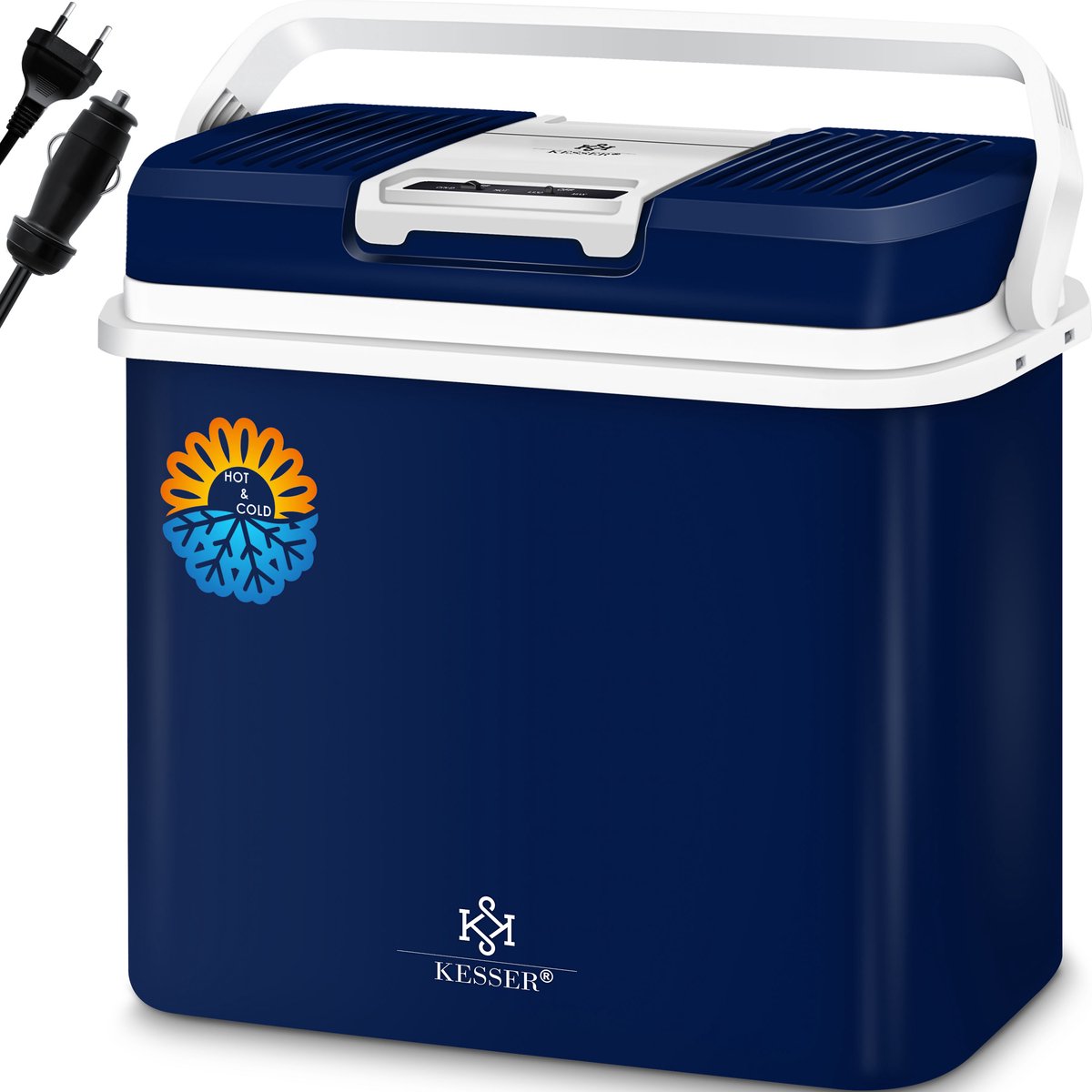 KESSER® Thermo-Elektrische Koelbox – 24L – 12V/230V – Marineblauw