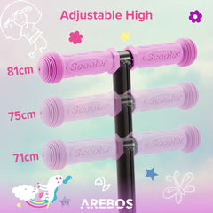 AREBOS - Kinderstep - Kinderstep 3 Wielen - 3-6 Jaar - 3 Lichtgevende Wielen - Jongens/Meisjes - Roze