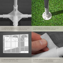 Partytent - 3x3m - Paviljoen - Grijs - Tectake