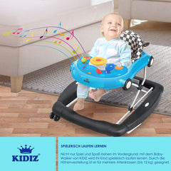 KIDIZ® 4in1 Baby walker - Loopstoel - Loopwagen - Opvouwbaar - Blauw