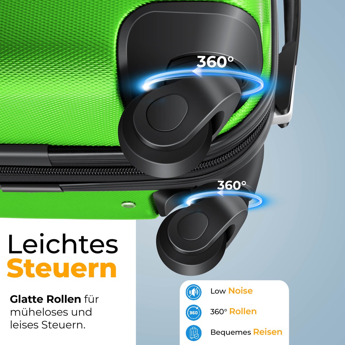 Kofferset - 3 delig - Trolley - Reiskofferset - Groen - KESSER® •