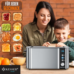 Broodrooster - Toaster - 4 sleuven - 1250W - Zilver