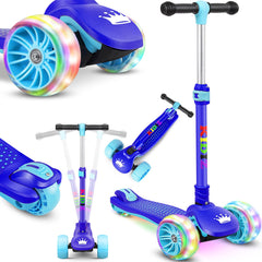 KIDIZ® Kinderstep - Opvouwbaar - Verstelbaar - City Scooter - Blauw •