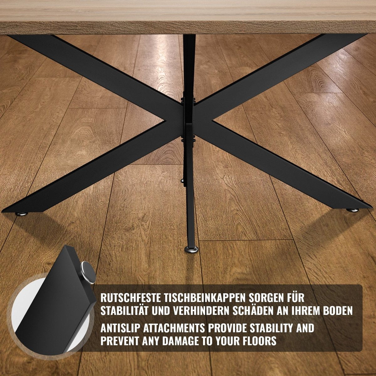Miadomodo Spinnen Tafelpoten - Tafelonderstel - Frame - Staal - Zwart - 150 cm