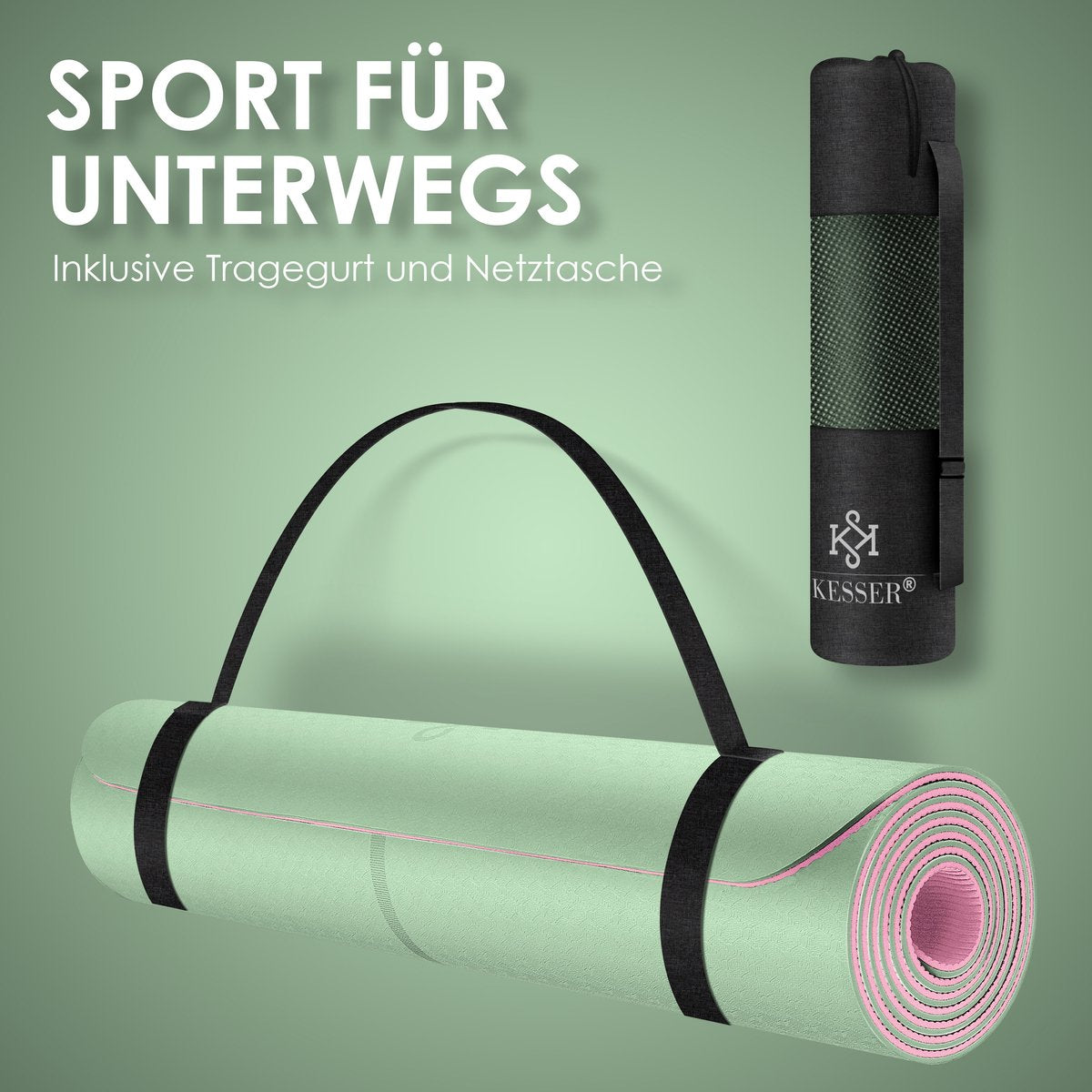 Yoga mat - Fitness mat - Sport mat - Anti slip - Extra dik - Groen