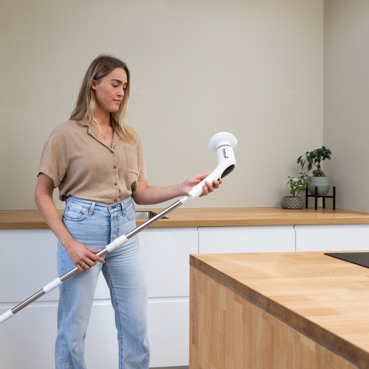 Elektrische Schoonmaakborstel – Elektrische Schrobber - Schrobborstel – Wit - V2 - GoScrub® •