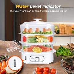 Stoomkoker - met Timer - 12L - 900W - Wit - Aigostar