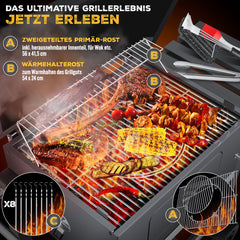 KESSER® XL Houtskoolbarbecue - RVS - BBQ - Antraciet