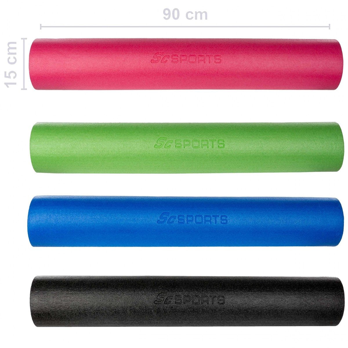 ScSPORTS® Yoga massage roller, Foam roller, Yoga roller, 90 x 15 cm, roze