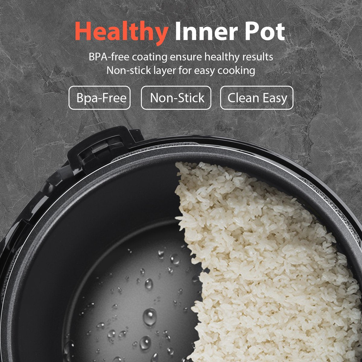 Aigostar Snelkookpan Multicooker - 6 Liter - Slow Cooker - Rijstkoker - Stomer