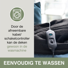 Melissa Elektrische Onderdeken - Warmtedeken 150 x 80 cm - 16760050 - Zwart •