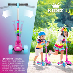 KIDIZ® Kinderstep - Opvouwbaar - Verstelbaar - City Scooter - Roze
