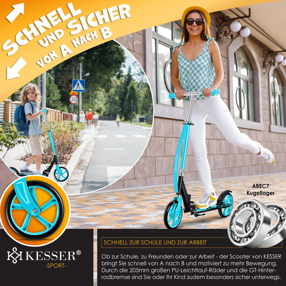 KESSER® Kinderstep - Opvouwbaar - Verstelbaar - Blauw