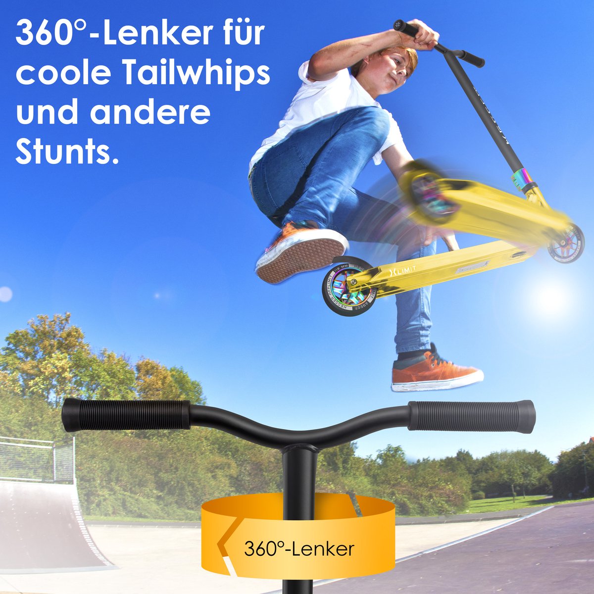 KESSER® Stuntstep voor Volwassenen en Kinderen - Kinderstep - Goud