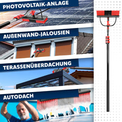 MASKO® Telescopische wasborstel - 5,4m - Incl. Wasborstel - Rood