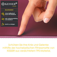 KESSER® Yoga Mat Extra Dik - 183x61cm - Antislip- Bordeaux