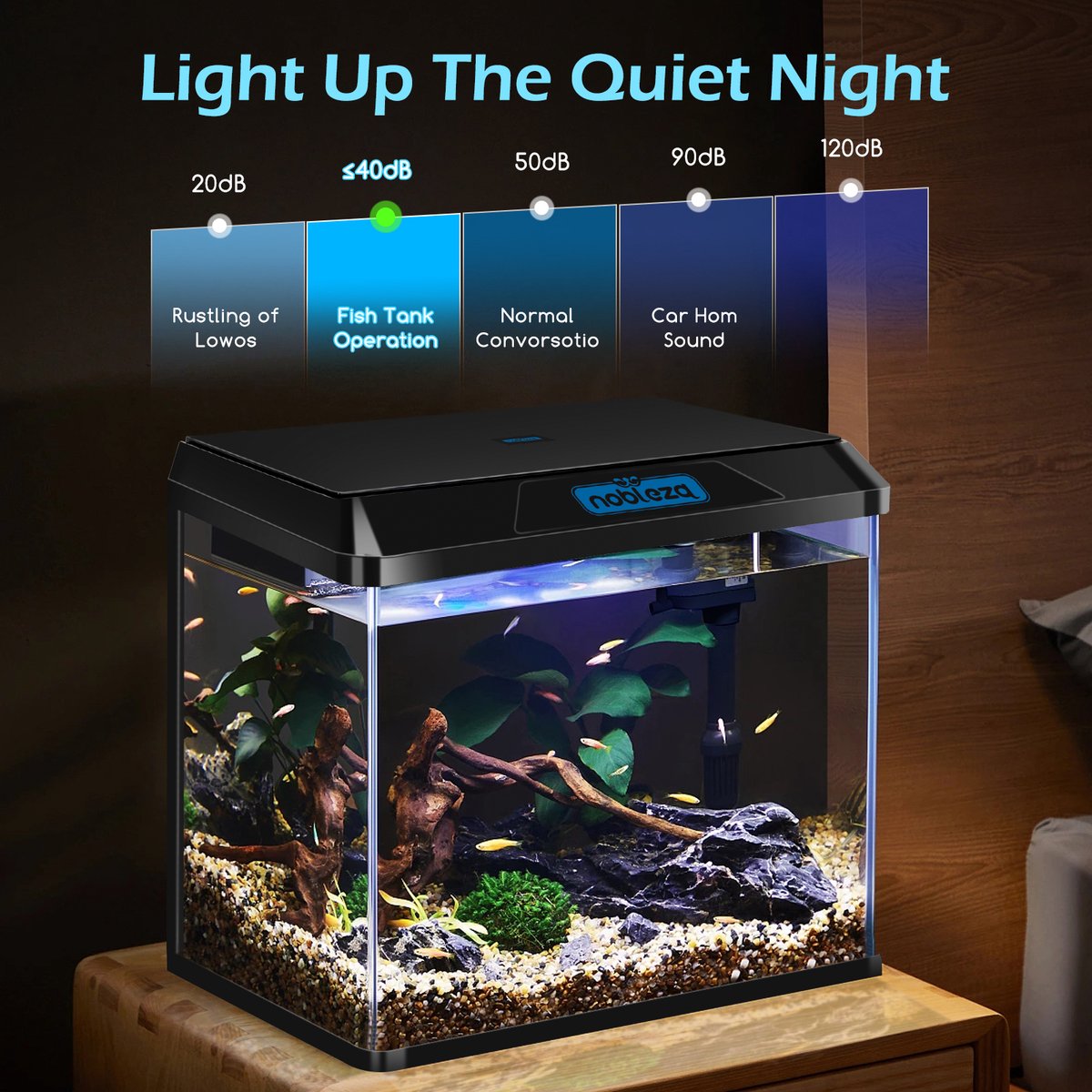 Aquarium Kit - 49,8x29x43,5 cm - 54L - Zwart - Nobleza