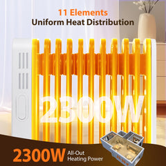 Olieradiator - 2300W Heater - Elektrische kachel - met Thermostaat - Wit - Aigostar