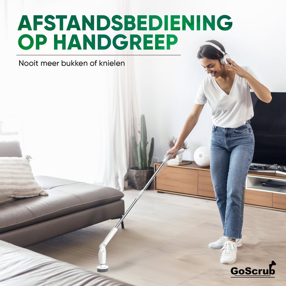 Elektrische Schoonmaakborstel – Elektrische Schrobber - Schrobborstel – Wit - V1 - GoScrub®
