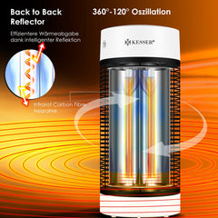 Infrarood Verwarming - Terrasverwarmer - Elektrische Heater - Wit - KESSER®