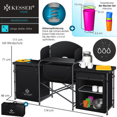 KESSER® Campingkeuken Opvouwbaar - Campingkast inclusief Opbergtas - Kampeerkeuken Kampeerkast