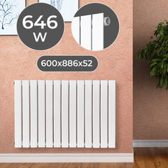 Badkamer radiator - Handdoekradiator - Verwarming Badkamer - 60x88.6x6,9 cm - Wit - Aquamarin