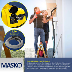 MASKO® Industriële stofzuiger 2300W - Droog- & Natzuigen - Geel