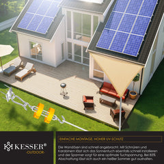 KESSER® Schaduwdoek 5x7x7m - Zonnezeil - Waterafstotend - Zand