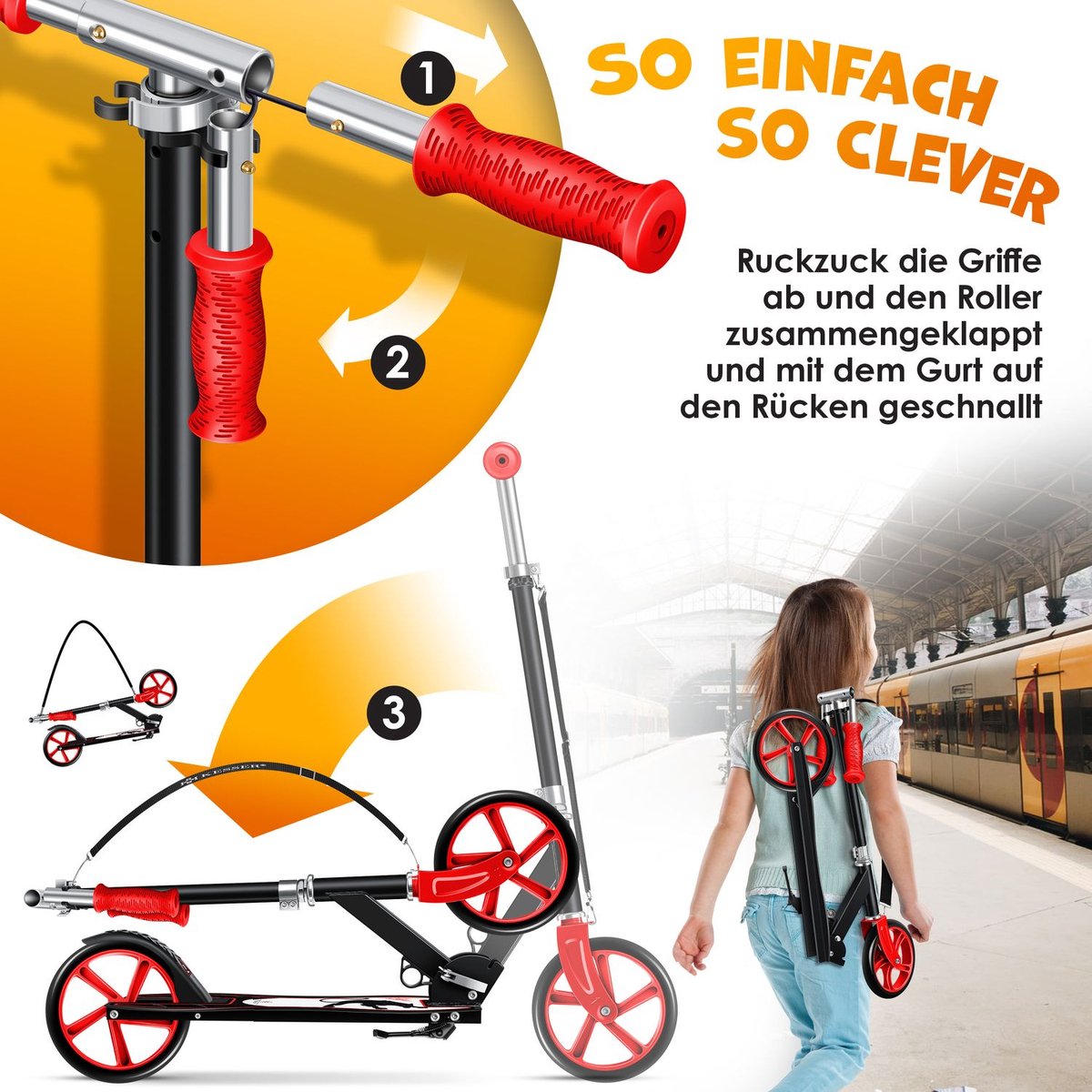 KESSER® Kinderstep - Opvouwbaar - Verstelbaar - Wit •