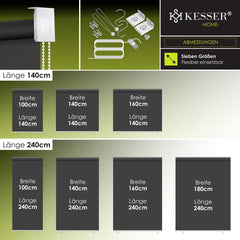 KESSER® Klemluifel - Balkonluifel - Rolgordijn - 100x240cm - Antraciet