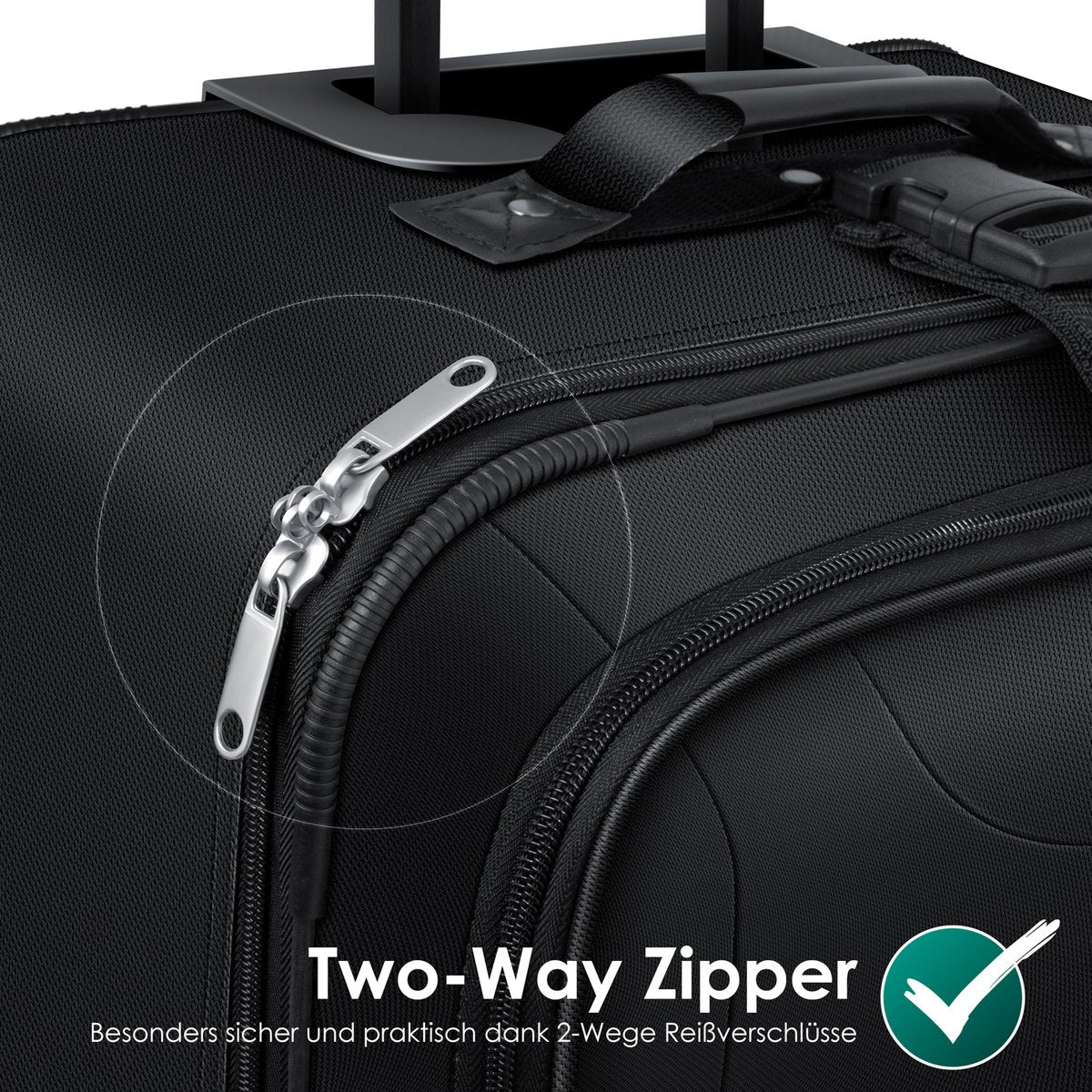 KESSER® Reiskofferset - 4-delig - Trolley - Kofferset - Zwart