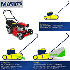 KESSER® Grasmaaier Benzine - 46cm - 50L opvangbak - Rood