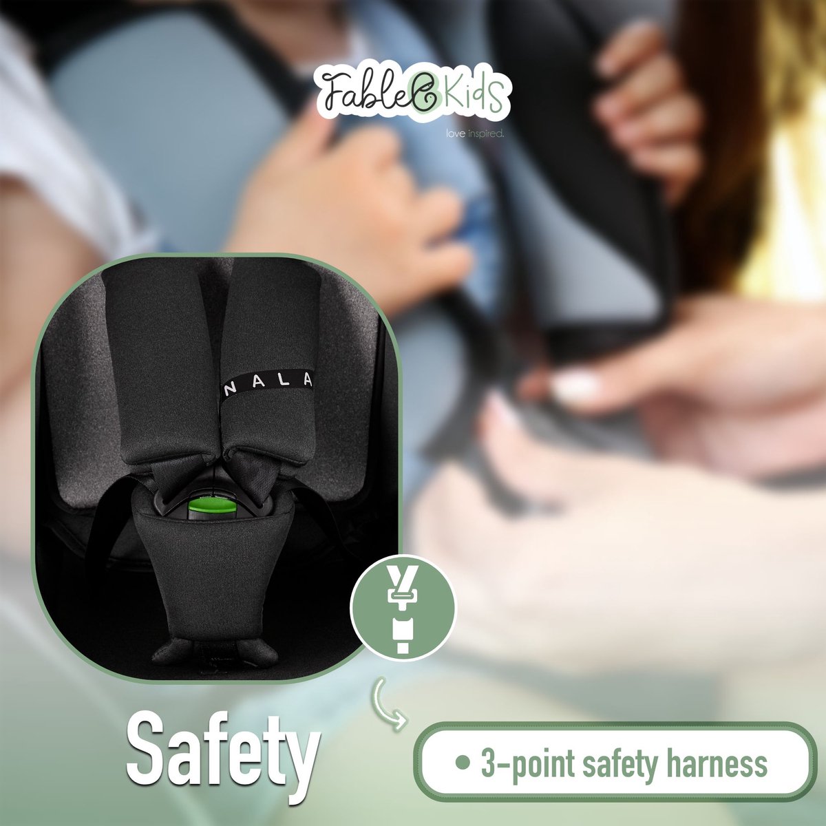 FableKids® Autostoeltje voor kinderen Autostoeltje i-Size met Isofix 76-150 cm