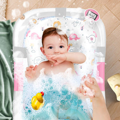 KIDIZ® Babybadje Opvouwbaar met Thermometer - 0-12 Maanden - Roze