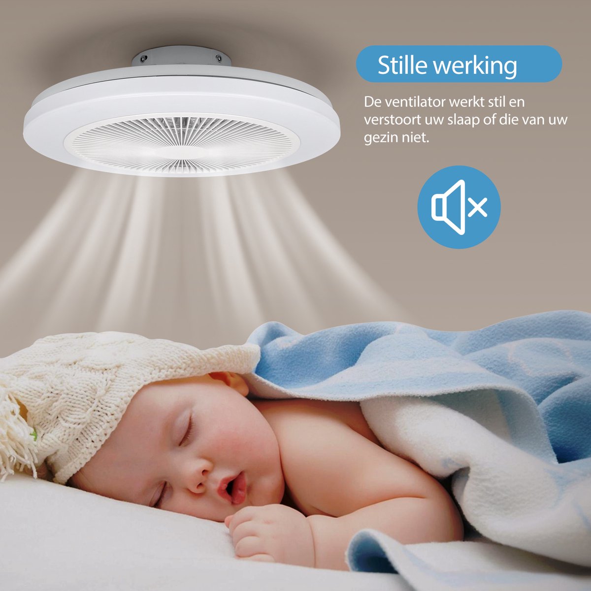 Aigostar Plafondventilator - Verlichting - Ø48cm - Dimbaar - 64W