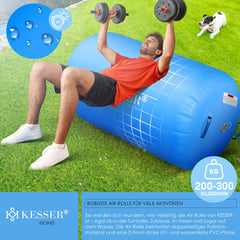 KESSER® Airtrack Turnmat - Gymnastiek Rol - 120x75cm - Blauw