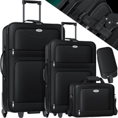 KESSER® Reiskofferset - 4-delig - Trolley - Kofferset - Zwart