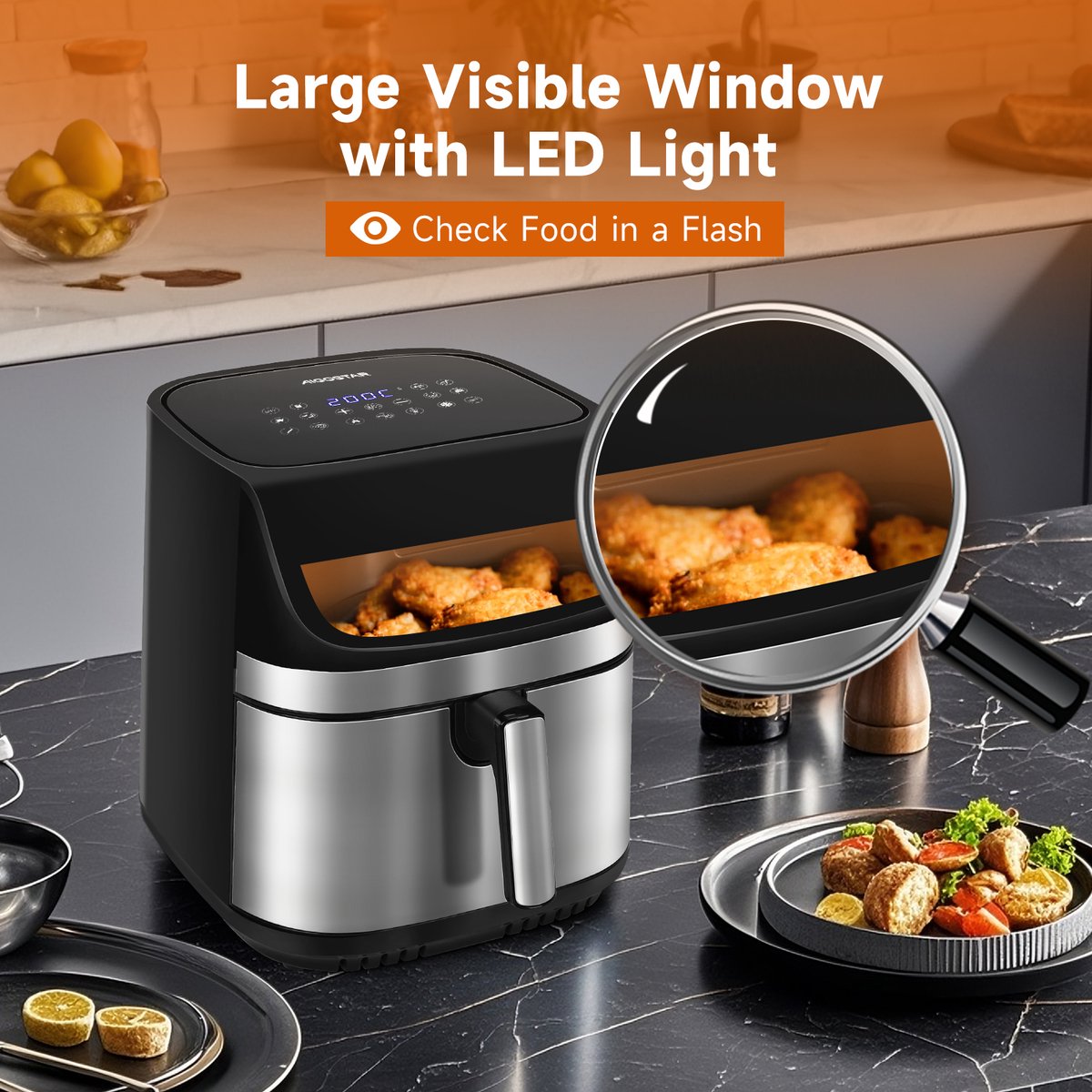 Airfryer XXL - heteluchtfriteuse - 8,8L - 2200W - Zwart