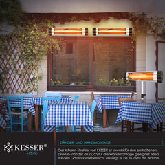 Infrarood Verwarming - Terrasverwarmer - Elektrische Heater - Zilver - KESSER®