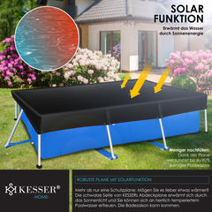 KESSER® Zwembad zonnezeil - Afdekzeil - 410x220cm - Zwart •