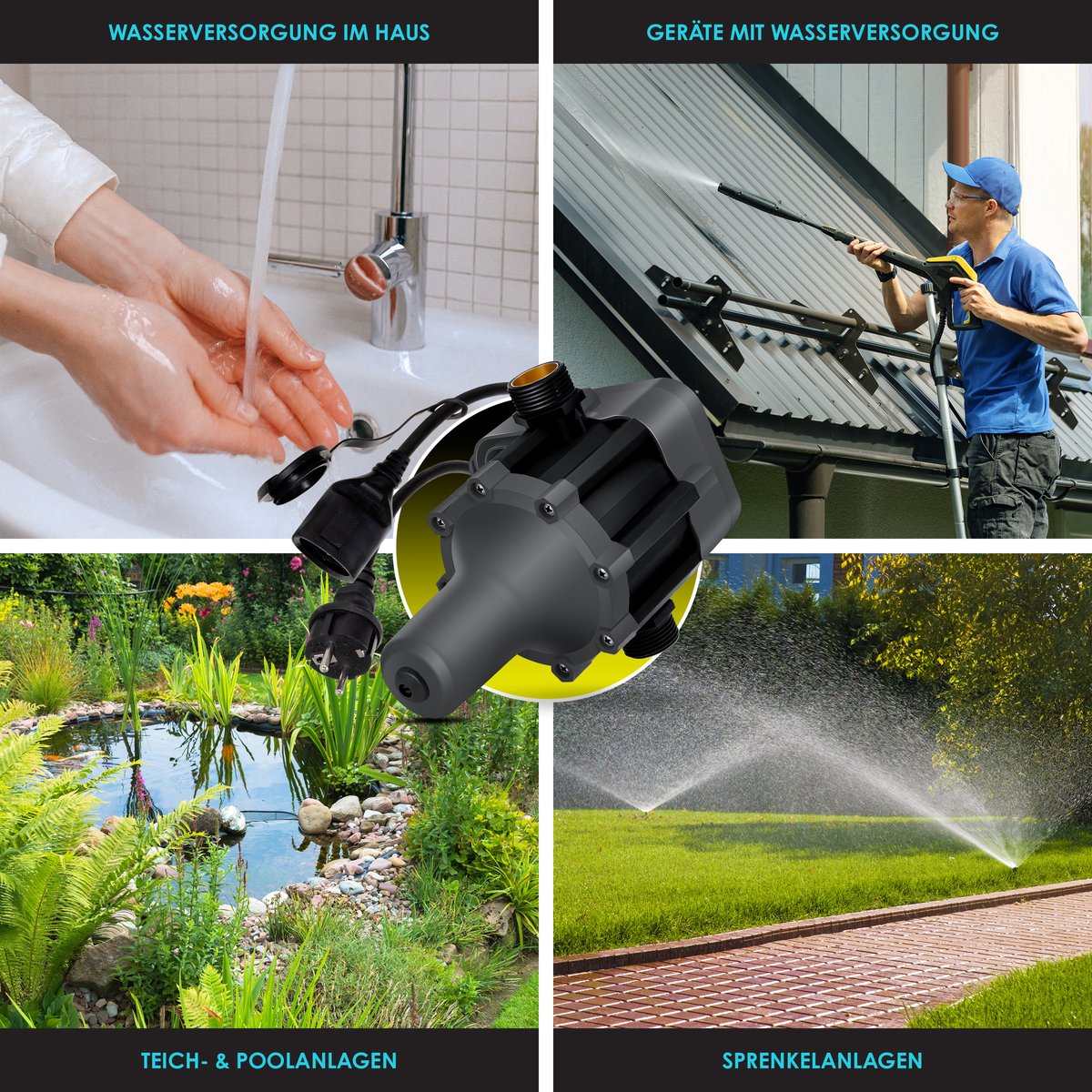 KESSER® Elektronische Drukschakelaar - Waterpomp Dompelpomp - Antraciet