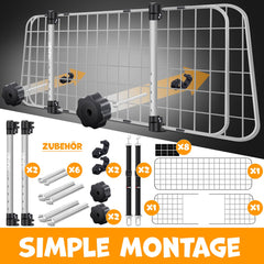 Hondenrek auto - Autorek hond - Bagagerek - Universeel - Verstelbaar - Grijs - LovPet®