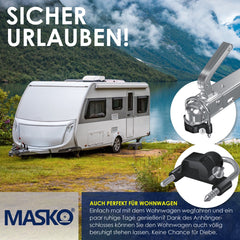 MASKO® Disselslot - Koppelingsslot - Aanhangwagenslot - Zwart