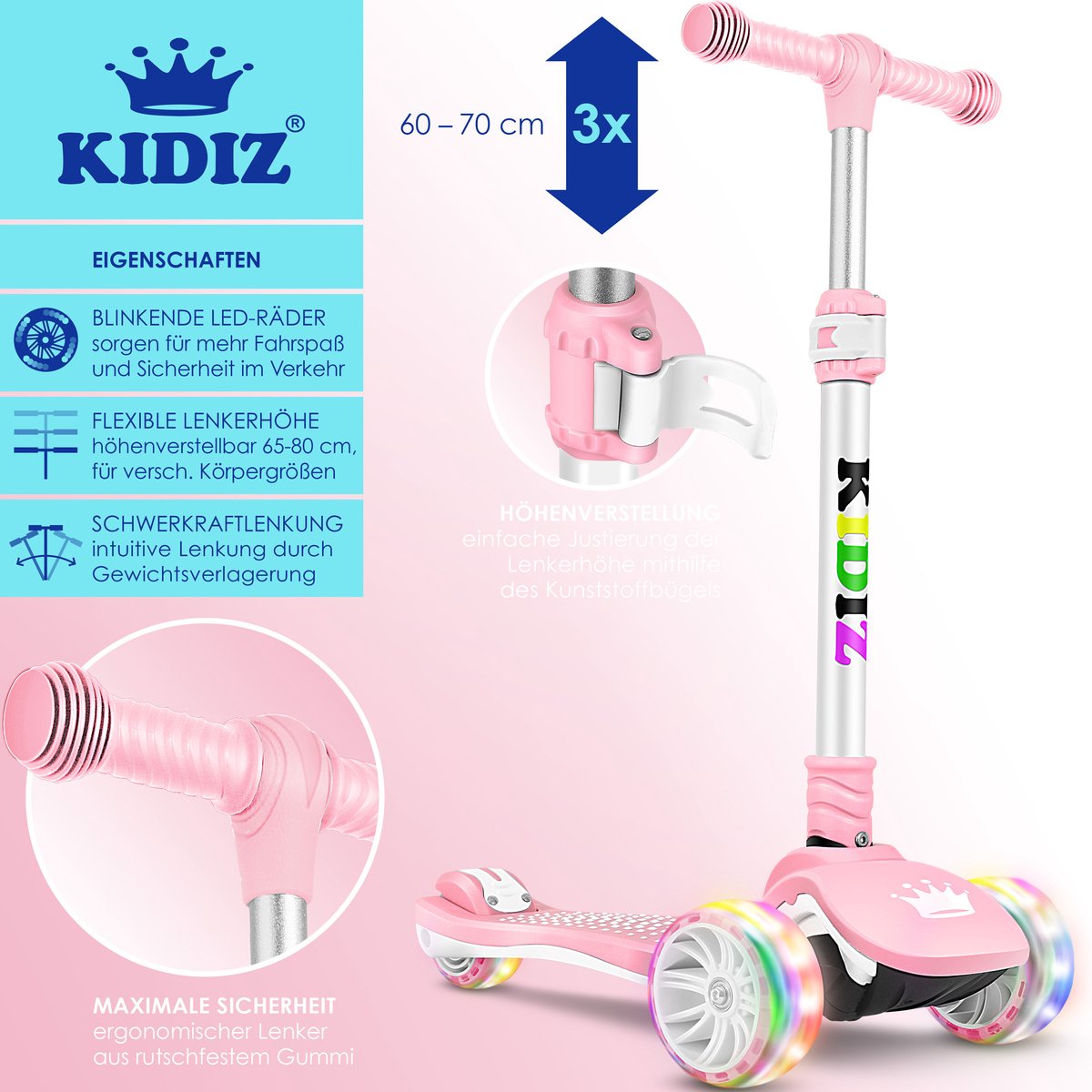 Kinderstep - Verstelbaar - Vouwbaar - Roze - KIDIZ®